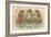 Three Frogs Singing-English School-Framed Giclee Print