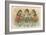 Three Frogs Singing-English School-Framed Giclee Print