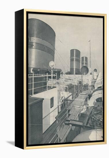 'Three Funnels of the Monarch of Bermuda, the Furness Withy luxury liner', 1937-Unknown-Framed Premier Image Canvas