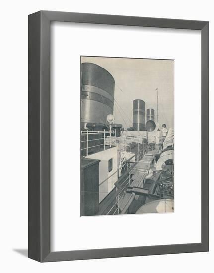 'Three Funnels of the Monarch of Bermuda, the Furness Withy luxury liner', 1937-Unknown-Framed Photographic Print