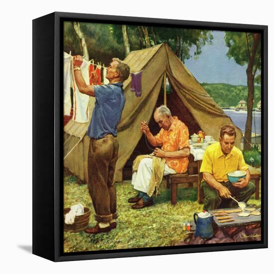 "Three Generations Camping", May 30, 1953-Mead Schaeffer-Framed Premier Image Canvas