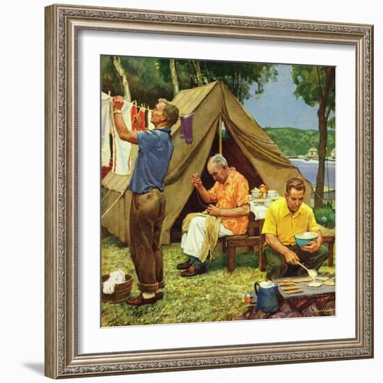 "Three Generations Camping", May 30, 1953-Mead Schaeffer-Framed Giclee Print