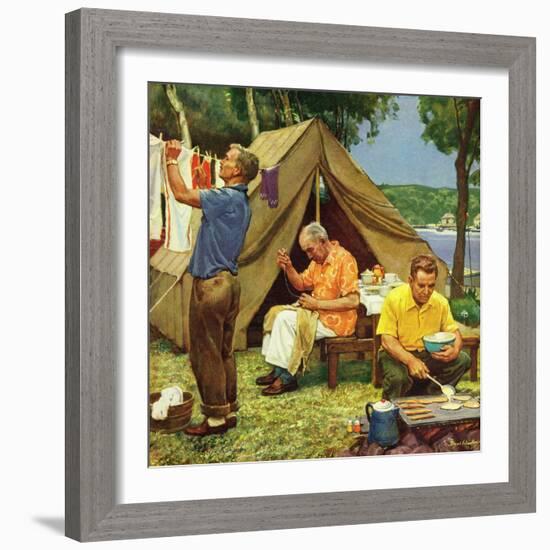 "Three Generations Camping", May 30, 1953-Mead Schaeffer-Framed Giclee Print