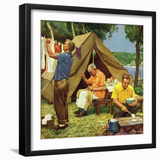 "Three Generations Camping", May 30, 1953-Mead Schaeffer-Framed Giclee Print