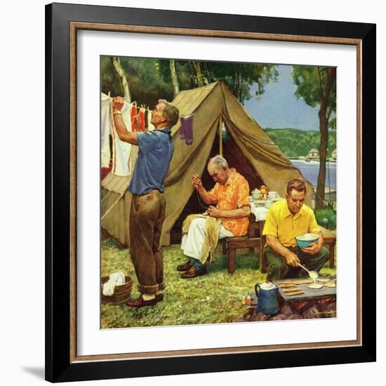 "Three Generations Camping", May 30, 1953-Mead Schaeffer-Framed Giclee Print