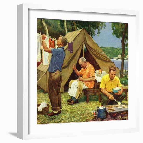 "Three Generations Camping", May 30, 1953-Mead Schaeffer-Framed Giclee Print