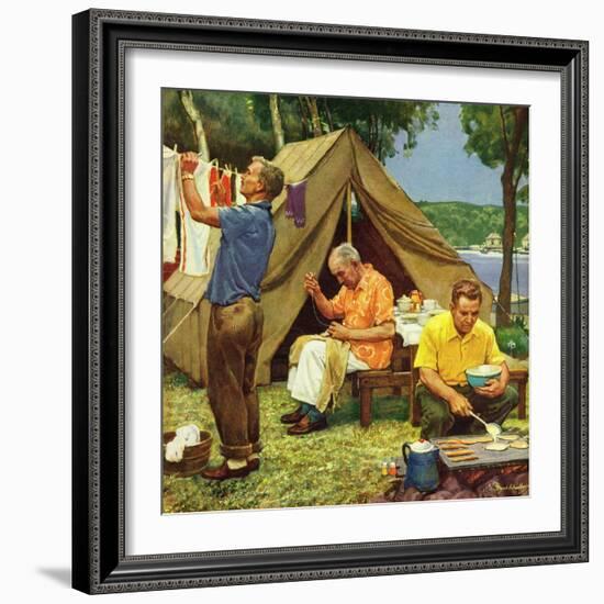 "Three Generations Camping", May 30, 1953-Mead Schaeffer-Framed Giclee Print