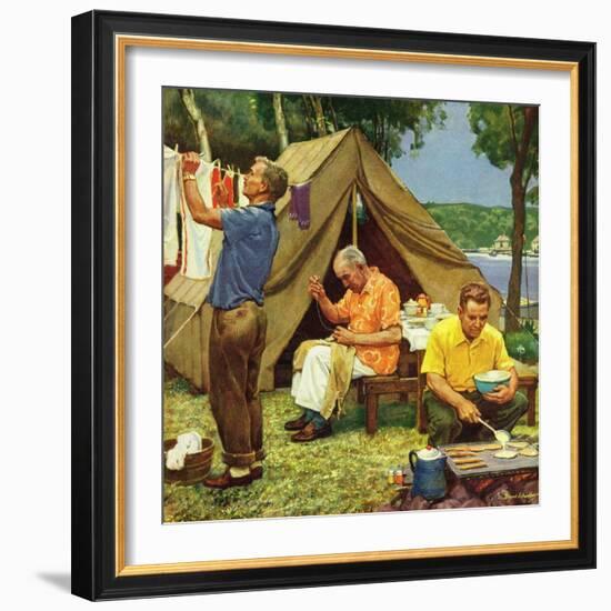 "Three Generations Camping", May 30, 1953-Mead Schaeffer-Framed Giclee Print