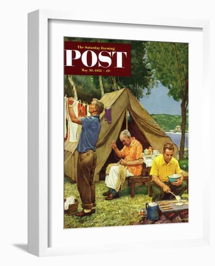 "Three Generations Camping" Saturday Evening Post Cover, May 30, 1953-Mead Schaeffer-Framed Giclee Print