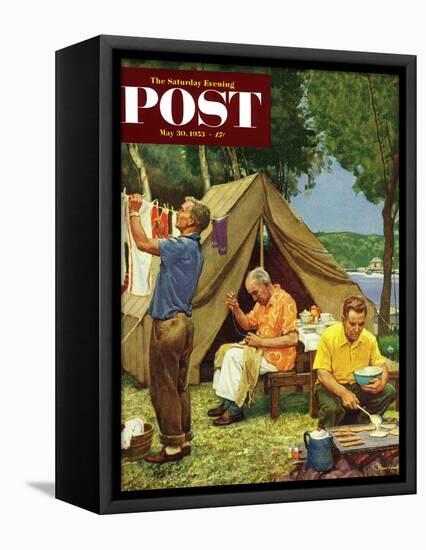 "Three Generations Camping" Saturday Evening Post Cover, May 30, 1953-Mead Schaeffer-Framed Premier Image Canvas