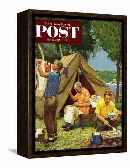 "Three Generations Camping" Saturday Evening Post Cover, May 30, 1953-Mead Schaeffer-Framed Premier Image Canvas