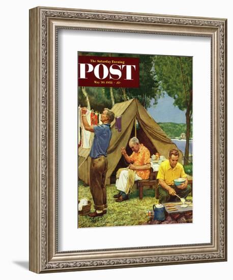 "Three Generations Camping" Saturday Evening Post Cover, May 30, 1953-Mead Schaeffer-Framed Giclee Print