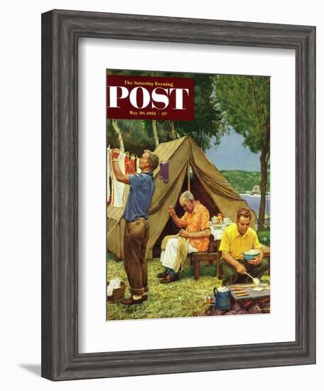 "Three Generations Camping" Saturday Evening Post Cover, May 30, 1953-Mead Schaeffer-Framed Giclee Print