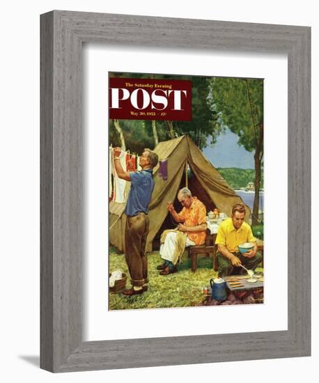 "Three Generations Camping" Saturday Evening Post Cover, May 30, 1953-Mead Schaeffer-Framed Giclee Print