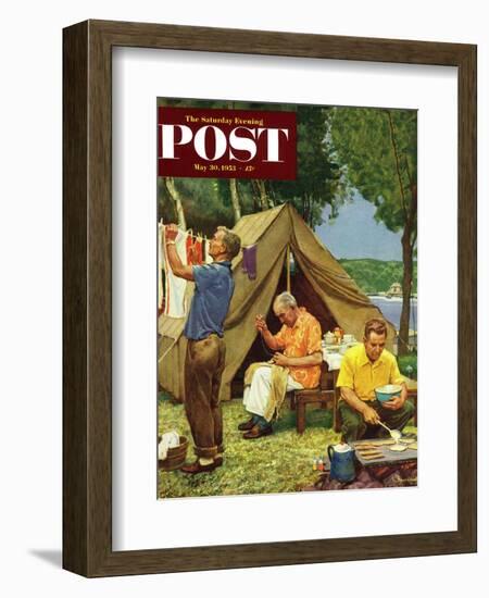 "Three Generations Camping" Saturday Evening Post Cover, May 30, 1953-Mead Schaeffer-Framed Giclee Print