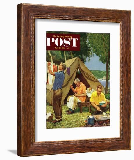 "Three Generations Camping" Saturday Evening Post Cover, May 30, 1953-Mead Schaeffer-Framed Giclee Print