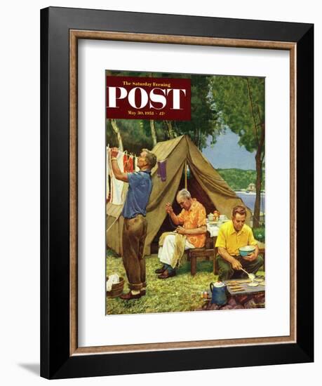 "Three Generations Camping" Saturday Evening Post Cover, May 30, 1953-Mead Schaeffer-Framed Giclee Print