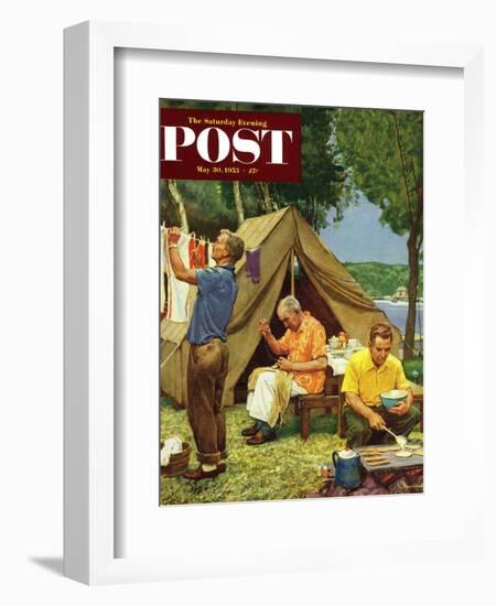 "Three Generations Camping" Saturday Evening Post Cover, May 30, 1953-Mead Schaeffer-Framed Giclee Print