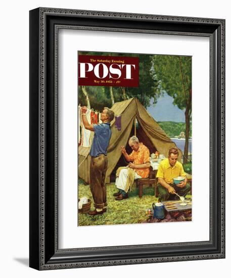 "Three Generations Camping" Saturday Evening Post Cover, May 30, 1953-Mead Schaeffer-Framed Giclee Print