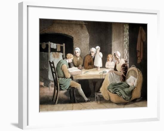 Three Generations Listening to a Reading from the Family Bible, C1800-Maria Spilsbury-Framed Giclee Print