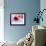 Three Gerbera Daisies Blue-Sabine Jacobs-Framed Photographic Print displayed on a wall