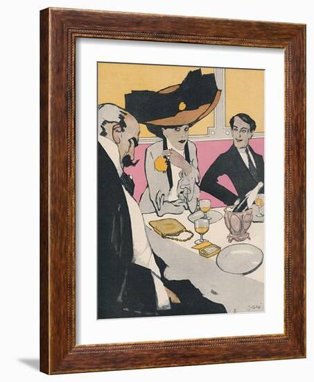 Three German Diners 1910-J. Gose-Framed Art Print