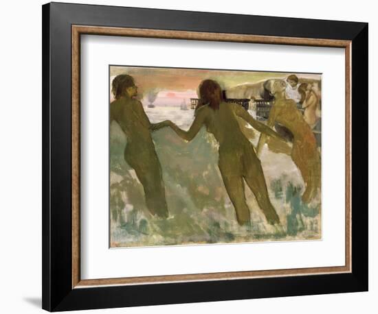 Three Girls Bathing-Edgar Degas-Framed Giclee Print