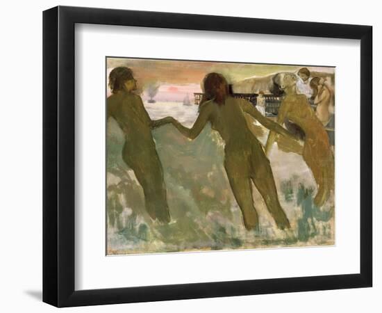 Three Girls Bathing-Edgar Degas-Framed Giclee Print