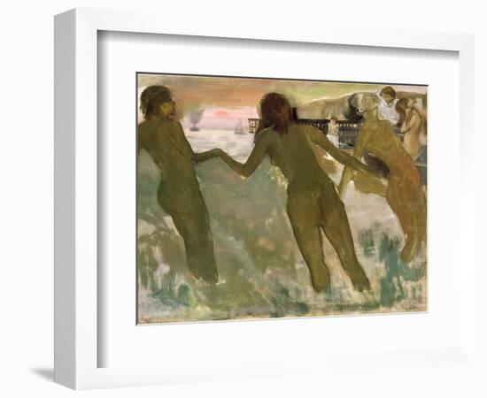 Three Girls Bathing-Edgar Degas-Framed Giclee Print