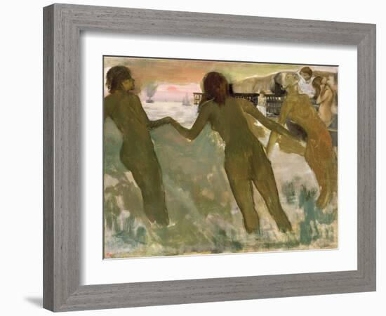 Three Girls Bathing-Edgar Degas-Framed Giclee Print