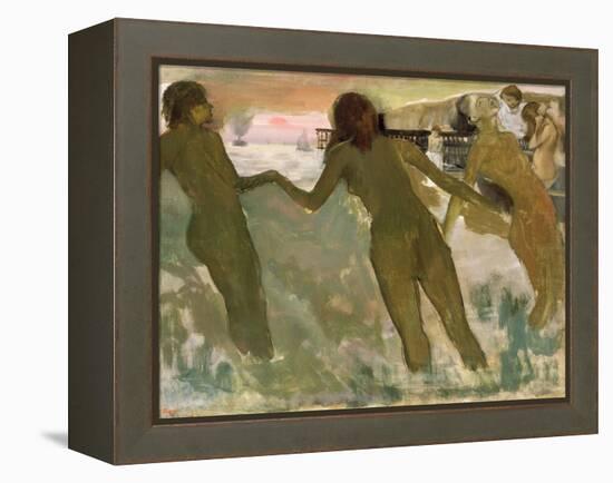 Three Girls Bathing-Edgar Degas-Framed Premier Image Canvas