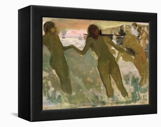 Three Girls Bathing-Edgar Degas-Framed Premier Image Canvas