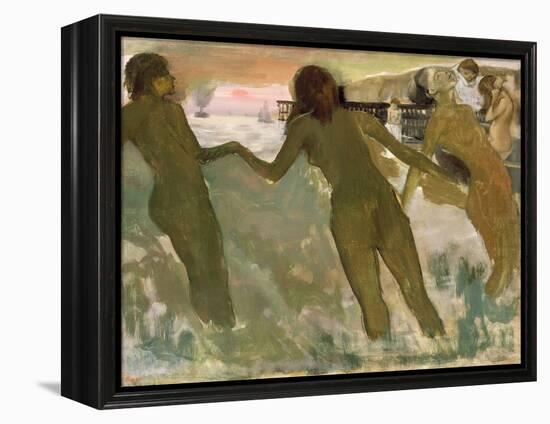 Three Girls Bathing-Edgar Degas-Framed Premier Image Canvas