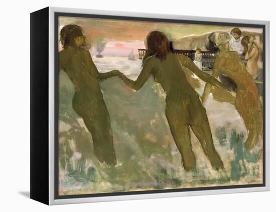 Three Girls Bathing-Edgar Degas-Framed Premier Image Canvas