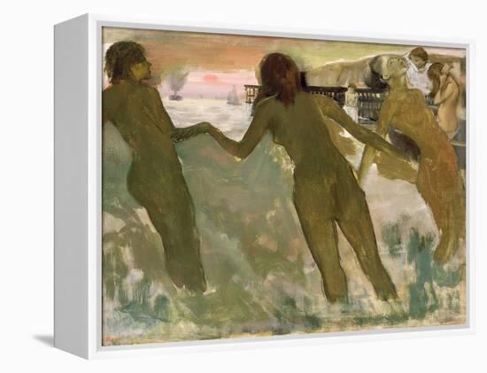 Three Girls Bathing-Edgar Degas-Framed Premier Image Canvas