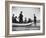 Three Girls Competing in a Swimming Match sit in boat before the meet at Coney Island, Brooklyn, NY-Wallace G^ Levison-Framed Photographic Print