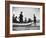 Three Girls Competing in a Swimming Match sit in boat before the meet at Coney Island, Brooklyn, NY-Wallace G^ Levison-Framed Photographic Print