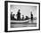 Three Girls Competing in a Swimming Match sit in boat before the meet at Coney Island, Brooklyn, NY-Wallace G^ Levison-Framed Photographic Print