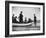 Three Girls Competing in a Swimming Match sit in boat before the meet at Coney Island, Brooklyn, NY-Wallace G^ Levison-Framed Photographic Print