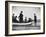 Three Girls Competing in a Swimming Match sit in boat before the meet at Coney Island, Brooklyn, NY-Wallace G^ Levison-Framed Photographic Print