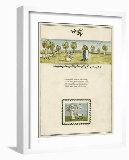 Three Girls in a Landscape-Kate Greenaway-Framed Art Print