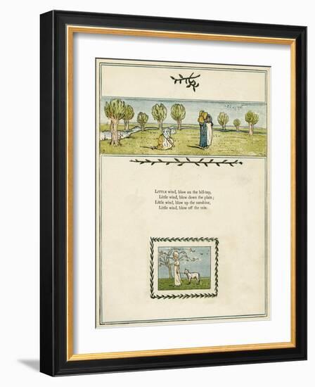 Three Girls in a Landscape-Kate Greenaway-Framed Art Print