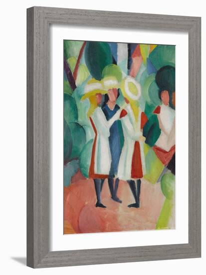 Three Girls in Yellow Straw Hats I, 1913-August Macke-Framed Giclee Print