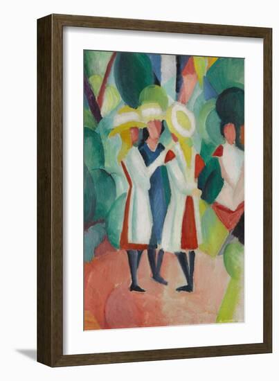 Three Girls in Yellow Straw Hats I, 1913-August Macke-Framed Giclee Print