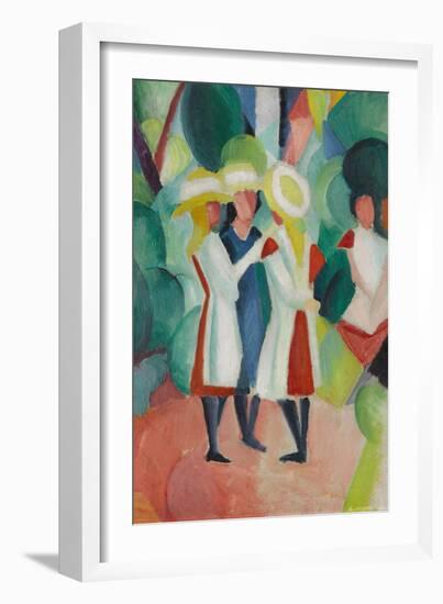 Three Girls in Yellow Straw Hats I, 1913-August Macke-Framed Giclee Print