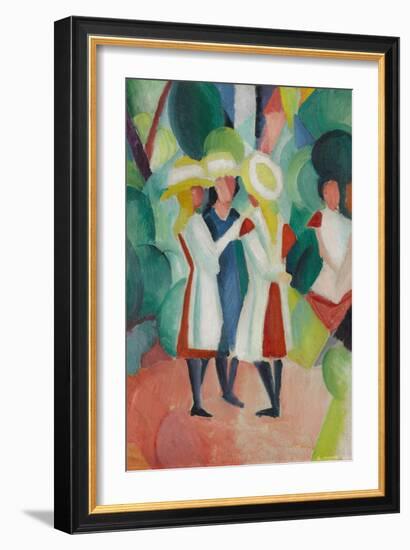 Three Girls in Yellow Straw Hats I, 1913-August Macke-Framed Giclee Print