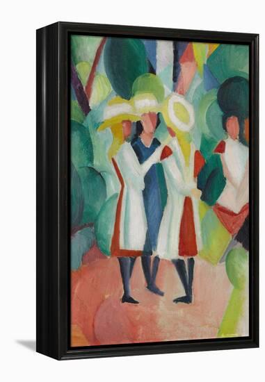 Three Girls in Yellow Straw Hats I, 1913-August Macke-Framed Premier Image Canvas
