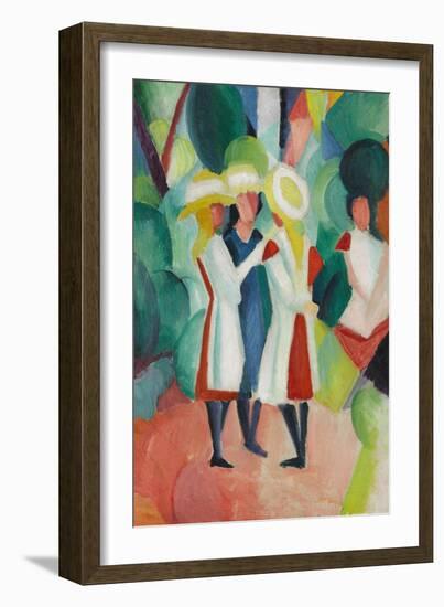 Three Girls in Yellow Straw Hats I-Auguste Macke-Framed Giclee Print