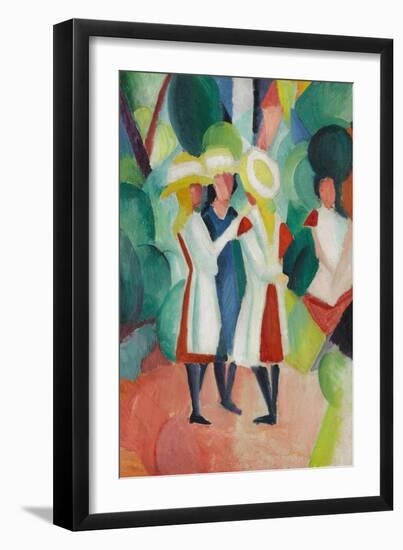 Three Girls in Yellow Straw Hats I-Auguste Macke-Framed Giclee Print