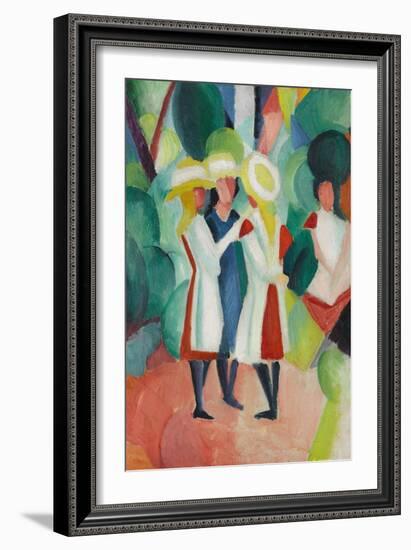 Three Girls in Yellow Straw Hats I-Auguste Macke-Framed Giclee Print